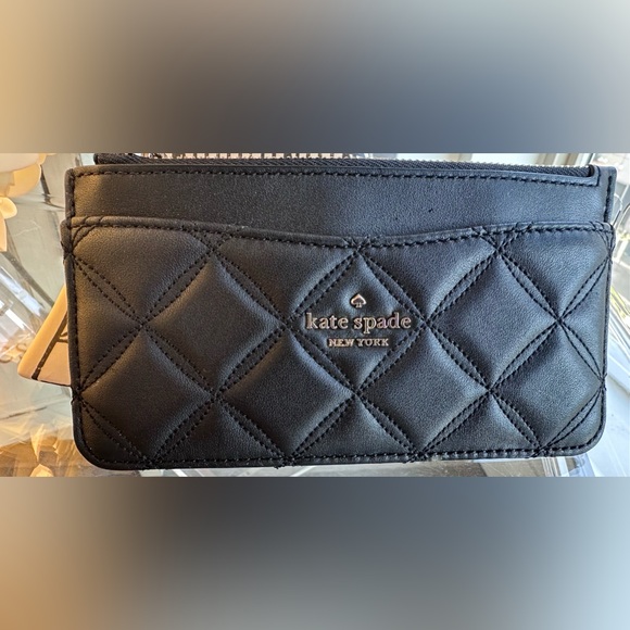 Kate Spade Natalia Quilted Slim Wallet Black - Picture 9 of 15